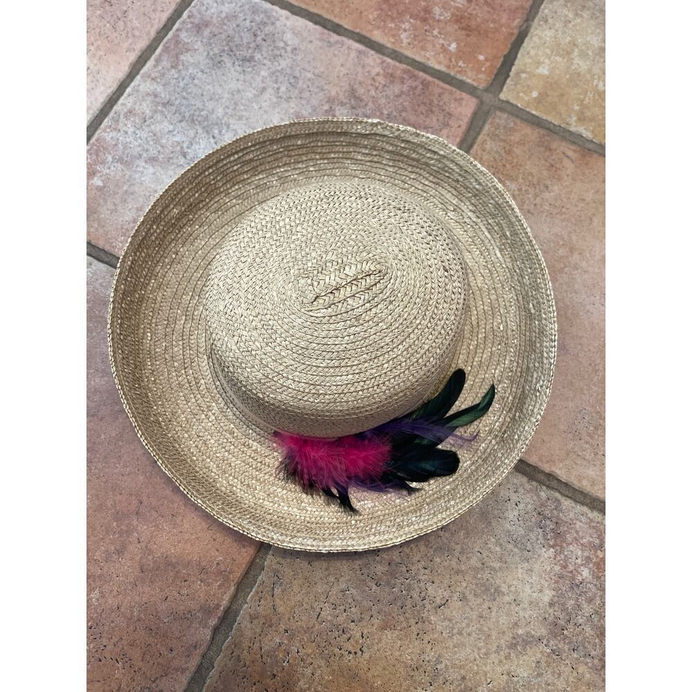 Betmar New York straw hat with feather trim - Picture 2 of 6